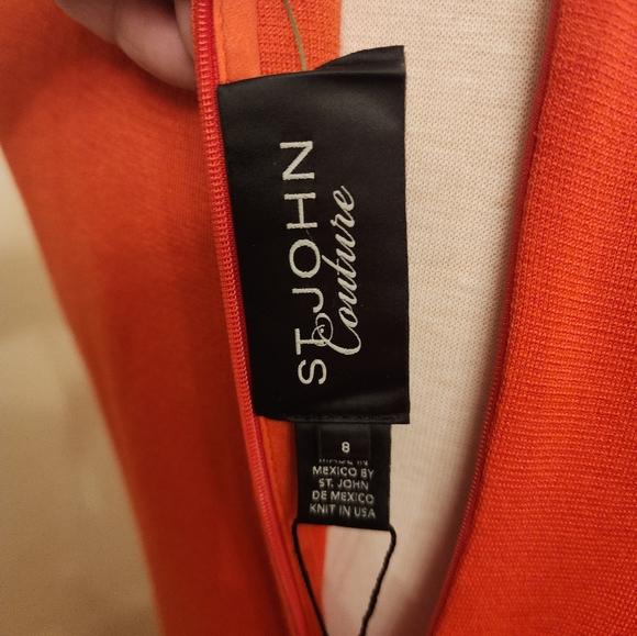 NWT St John Couture Coral Colored Dress and Jacket - Picture 2 of 11